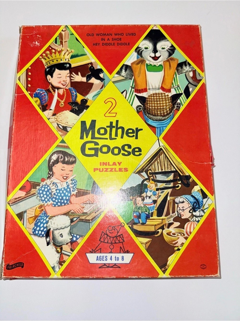 2 Mother Goose Inlay Puzzles Vintage Kids Puzzles. One full puzzle one is missi